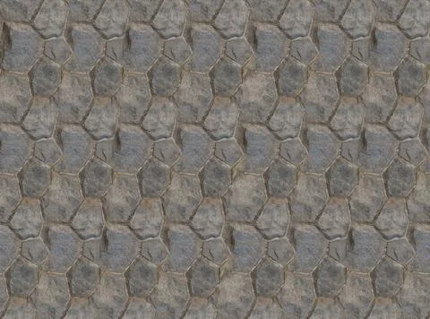 Background base folded hexagonal stones tiles wall fragment square symmetrica Foto stock