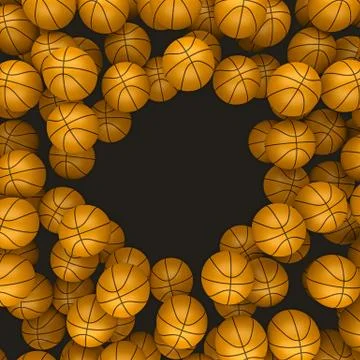 Background basketballs 3d rendering Stock Illustration