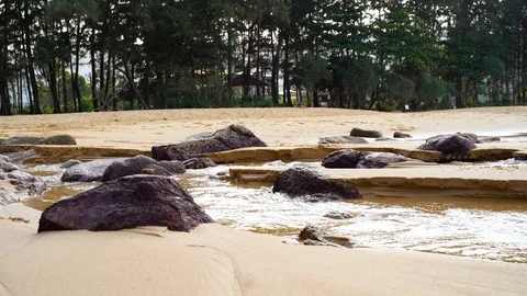 Background beach ,Nai Thon Beach,Bright in Phuket Thailand,Morning light. 스톡 동영상 110736606