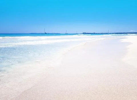 Background beach with sea wave. Texture sand. Gentle pastel colors. Vintage f Stock Photos