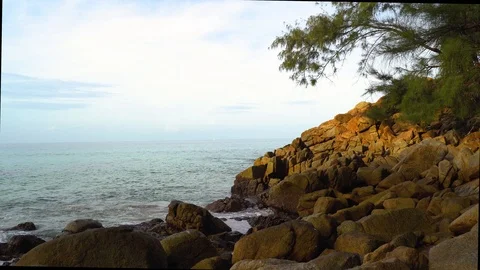 Background beach sky,Nai Thon Beach,Bright in Phuket Thailand,Morning light. 스톡 동영상 110736574