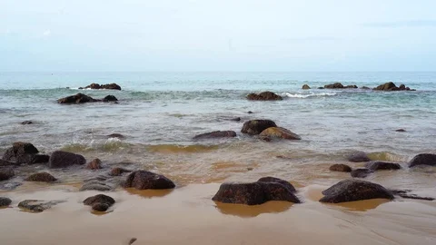Background beach sky,Nai Thon Beach,Bright in Phuket Thailand,Morning light. 스톡 동영상 110736639