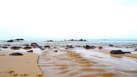 Background beach sky,Nai Thon Beach,Bright in Phuket Thailand,Morning light. Video stock 110736654