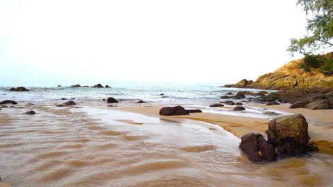Background beach sky,Nai Thon Beach,Bright in Phuket Thailand,Morning light. 스톡 동영상 110736837