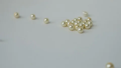 Background with beads. Beads Roll Side to Side. Sewing Accessories Macro Stock Footage 123073705