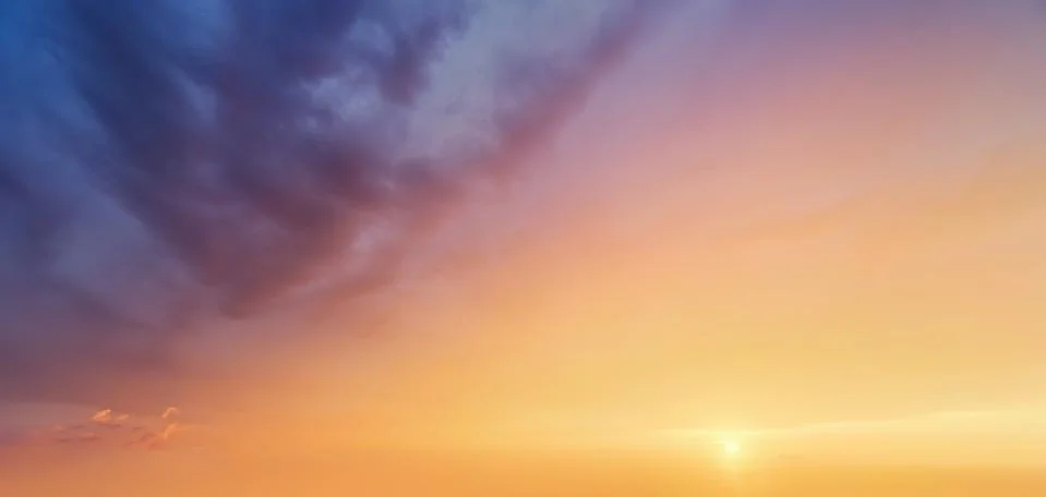 Background of beautiful cloudscape at sunset with copyspace Stock Photos