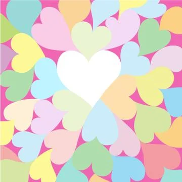 Background with beautiful hearts Stock Illustration