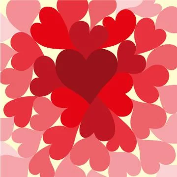 Background with beautiful hearts Stock Illustration