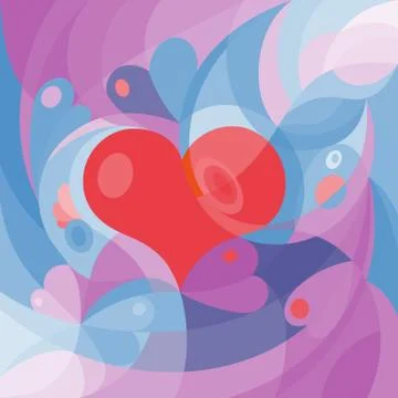 Background with beautiful hearts Stock Illustration