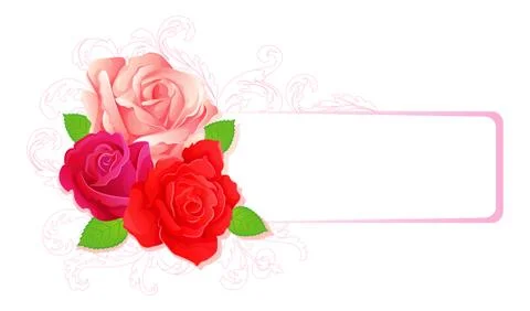 Background with beauty roses Illustrazione stock