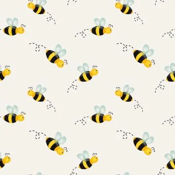 Background with bees. Vector illustration. Stock Illustration