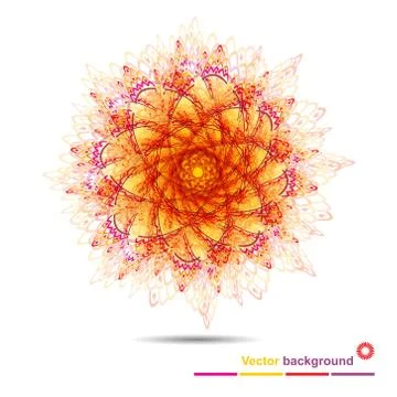 Background with beige lace round with space for text Stock Illustration