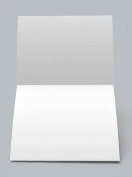 Background with bent in half empty sheet of paper with shadow Stock Illustration