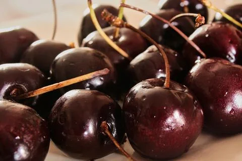 Background, berry, cherry, cherry background, cherry fruit, closeup, delici.. Stock Photos