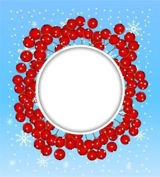 Background with  a berry wild ash Stock Illustration