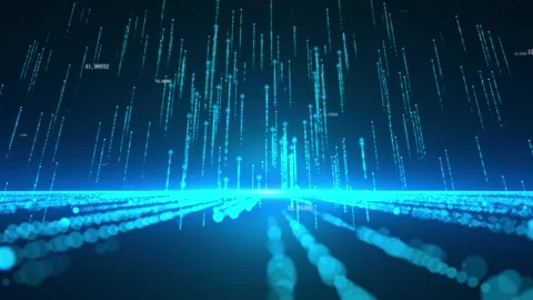 Background of big data technology annual meeting particle light rising stage Stock Footage 136589899
