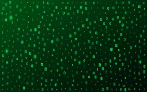 Background from binary code. Glowing green numbers. Hi-tech and programming.. Stock Illustration