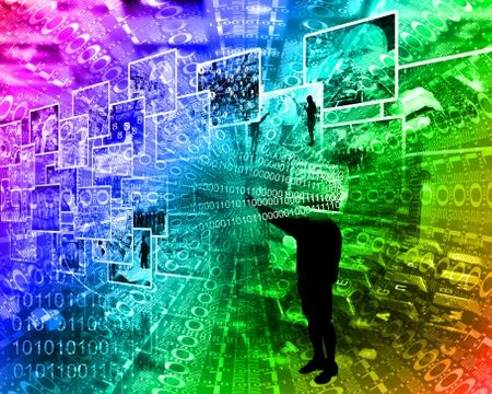 Background of binary code 스톡 일러스트