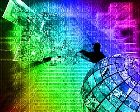 Background of binary code イラスト素材