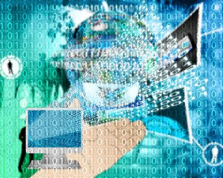 Background of binary code イラスト素材