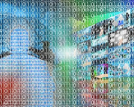 Background of binary code Illustrazione stock