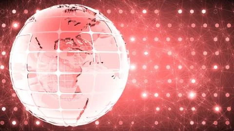 Background of binary code with the rotation of the glass of the globe. Stock Illustration