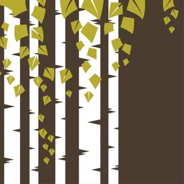 Background with birch branches. Stock Illustration