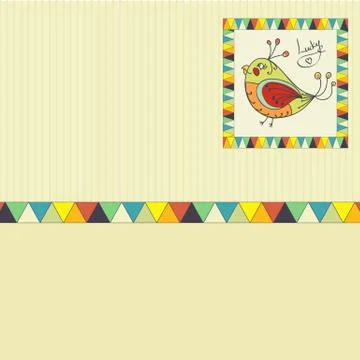 Background with bird parrot Stock Illustration