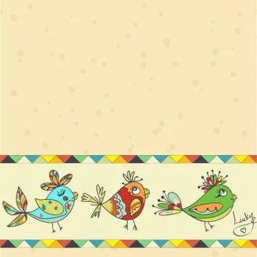 Background with bird parrot Stock Illustration