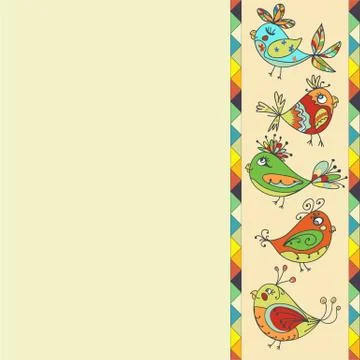 Background with bird parrot Stock Illustration