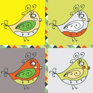 Background with bird parrot Stock Illustration
