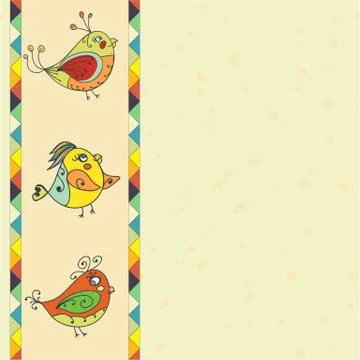 Background with bird parrot Stock Illustration