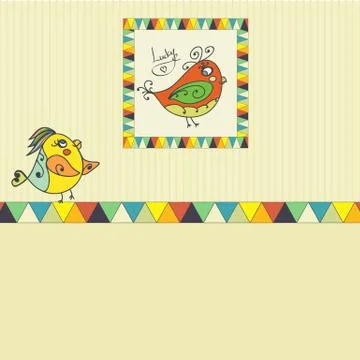 Background with bird parrot Stock Illustration