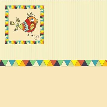 Background with bird parrot Illustrazione stock