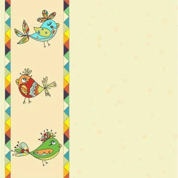 Background with bird parrot Stock Illustration