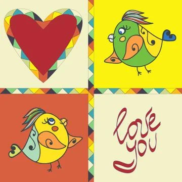 Background with bird parrot Stock Illustration