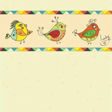 Background with bird parrot Stock Illustration