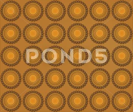 Background of biscuits mandalas Stock Illustration