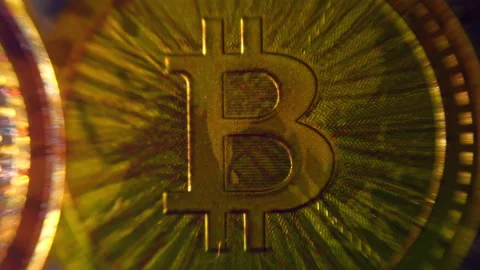Background of Bitcoin digital cryptocurrency shine in the light Stock Footage 151976090