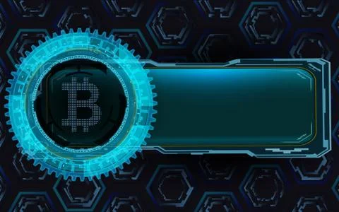 Background with bitcoin symbol and space for text. Stock Illustration