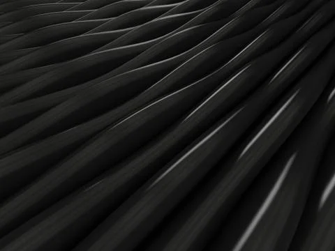 Background of black 3d abstract waves Stock Illustration