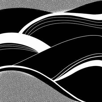 Background black and white graphics empty wave Illustrazione stock