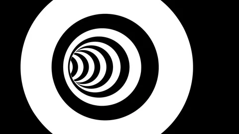 Background with black and white hypnotic tunnel. Spiral shape seamless loops Stock Footage 122280224