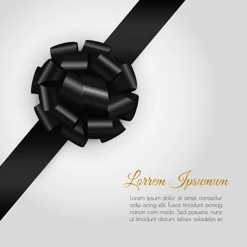 Background with black bow. Illustrazione stock