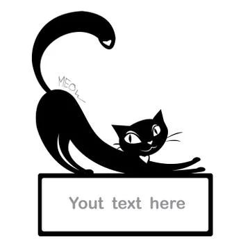 Background with black cat and space for text Stock Illustration