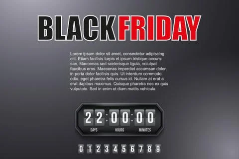 Background Black Friday and countdown timer Stock Illustration