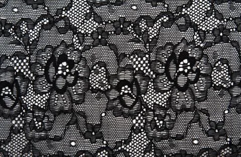 Background from black lace with pattern with form flower Foto stock
