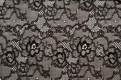 Background from black lace with pattern with form flower Foto stock