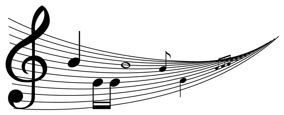 Background with black music notes Stock Illustration