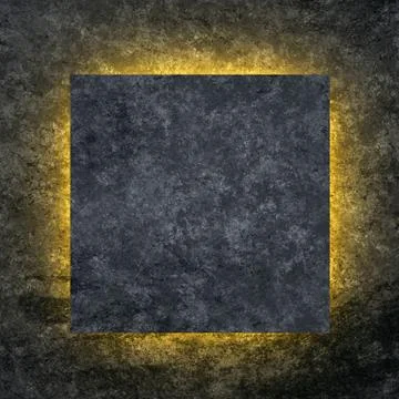 Background black square with yellow backlight Stock Illustration